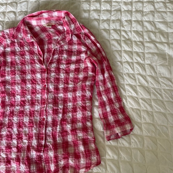 Sundance Pink Plaid Checkered Shirt - Picture 2 of 8